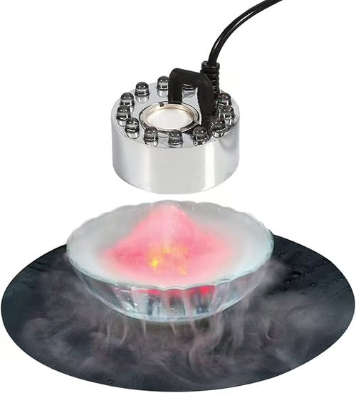 12 Led Ultrasonic Mist Maker Fogger Creates Cool Mist & Colourful Light Perfect For Humidifiers, Fountains Or Halloween Decor Runs Quietly In Water