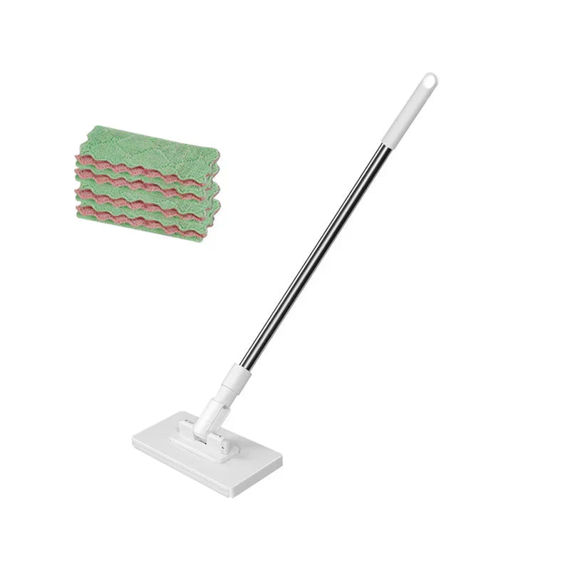Flat Mop With Stainless Steel Handle, Come With Reusable Washable Mop Cloths