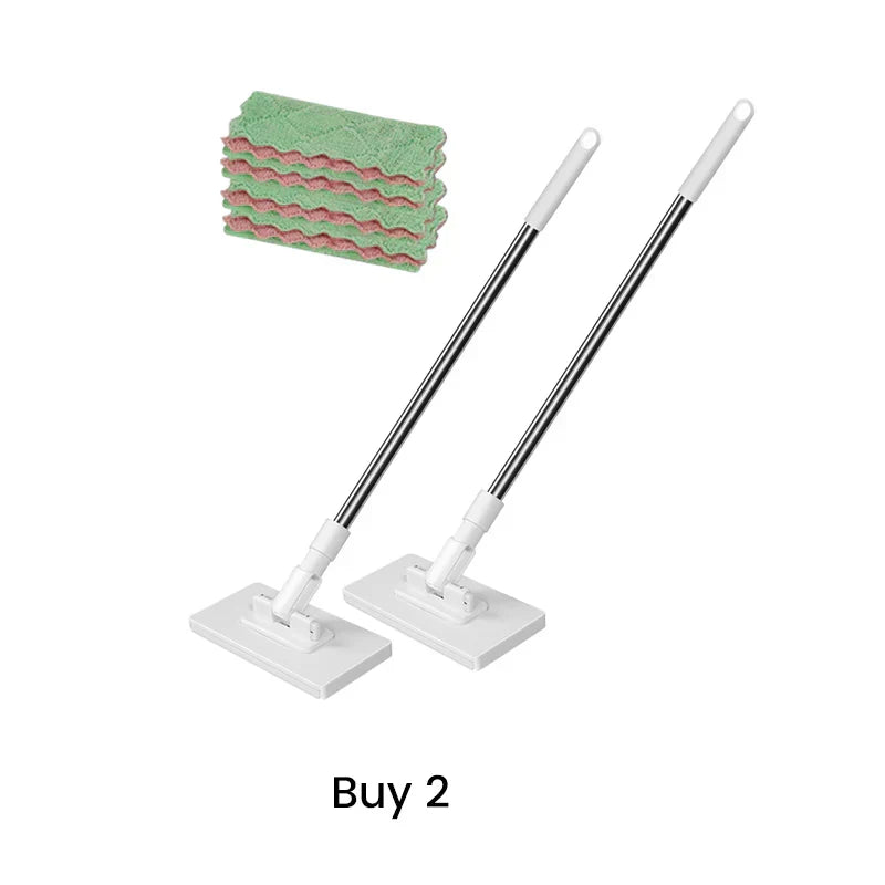 Flat Mop With Stainless Steel Handle, Come With Reusable Washable Mop Cloths