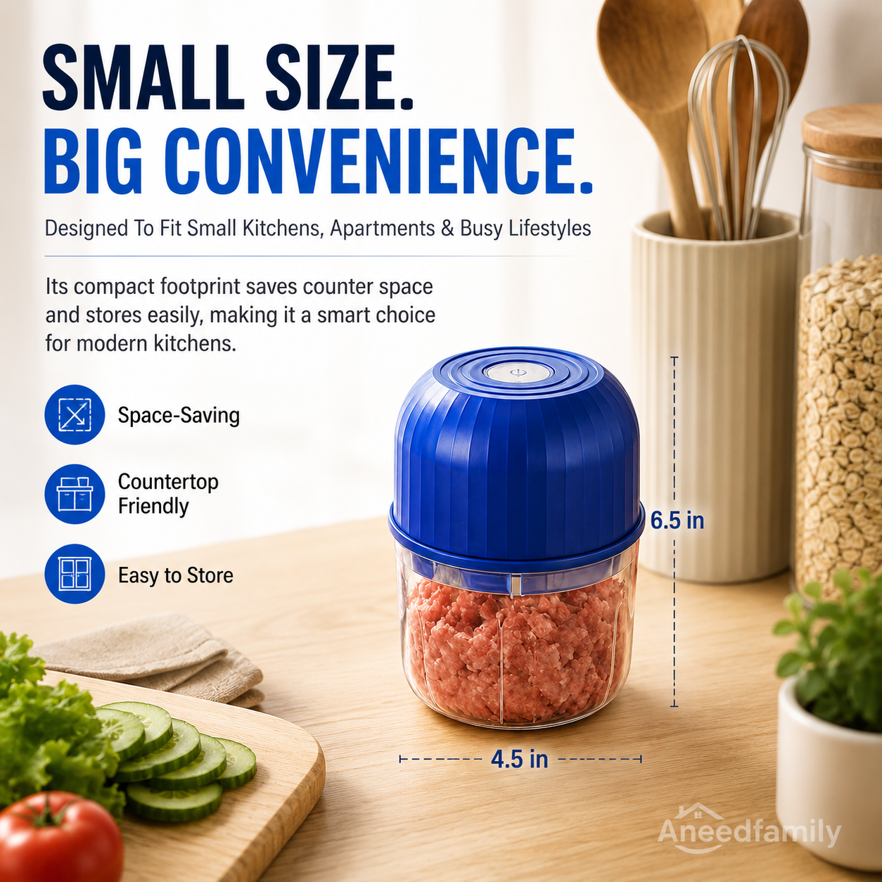 Wireless Efficient Electric Mini Food Chopper Robust Motor, Smart Design & Stainless Steel Blades