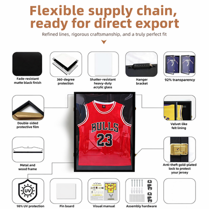 S For A Wooden Jersey Display Frame With Magnetic Door