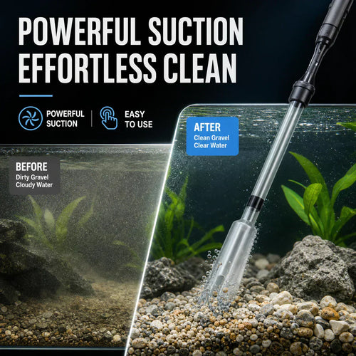 Electric Aquarium Gravel Cleaner Batterypowered, No Manual Pumping. Adjustable Tube Length Fits Small To Large Tanks. Clean Gravel & Change Water With Ease