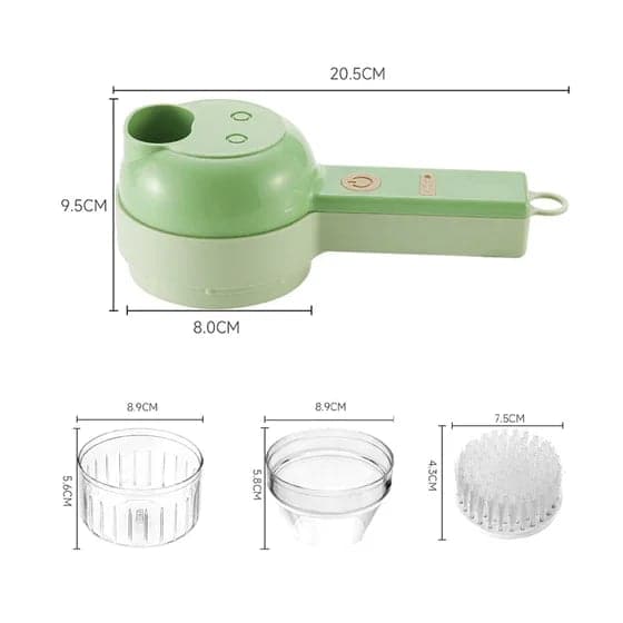 4 In 1 Manual Electric Vegetable Cutter Set Multifunction Cordless Food Processor