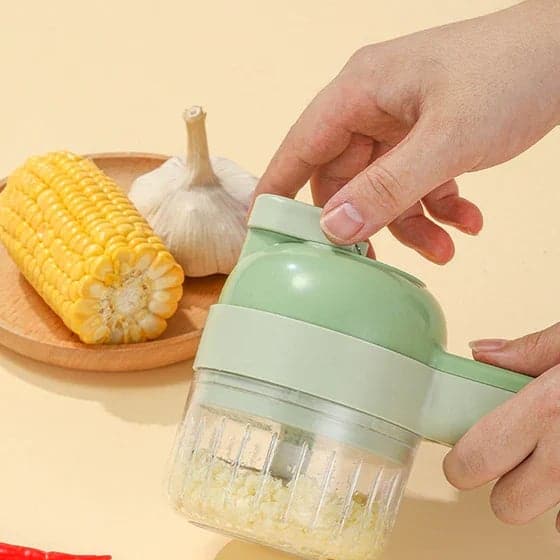 4 In 1 Manual Electric Vegetable Cutter Set Multifunction Cordless Food Processor