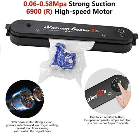Now Automatic Vacuum Sealing Machine One Touch Operation, Extends Food Freshness & Compact Design