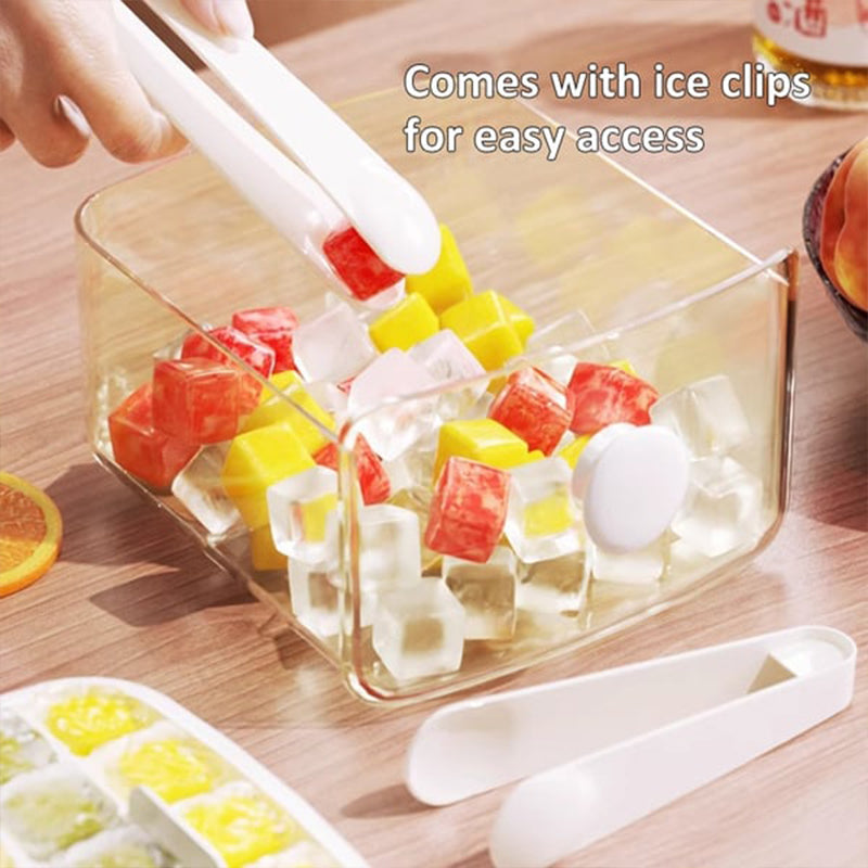 2 Tier Convenient Push In Ice Cube Mold With Tray Case