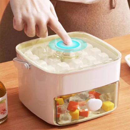 2 Tier Convenient Push In Ice Cube Mold With Tray Case