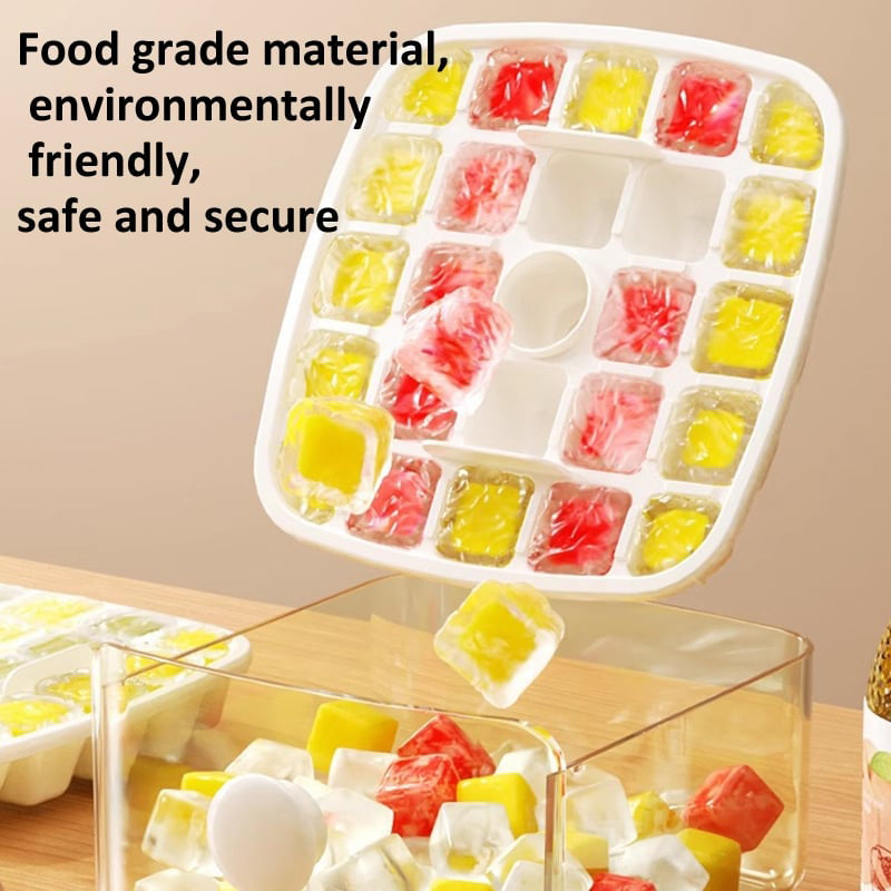 2 Tier Convenient Push In Ice Cube Mold With Tray Case