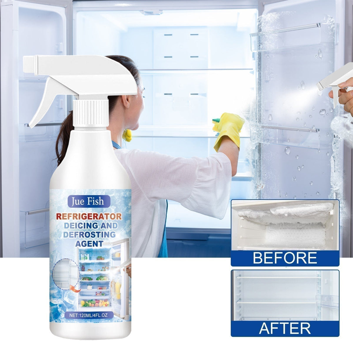 Defrosting Spray For Fridge Freezerwith Free Spatula