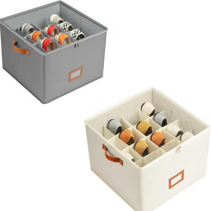 Fabric Shoe Organizer Storage Box Foldable Design, Large Capacity, Dustproof & Breathable, Space Saving For Closet & Bedroom