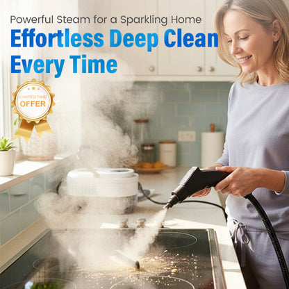 Hightemp Steam Cleaner 105C Steam, 15S Heatup. Kills 99.9 Germs, No Chemicals. 6 Levels, Large 1100Ml Tank. Multisurface Magic