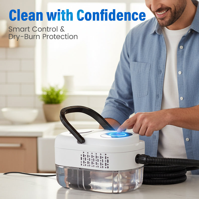 Hightemp Steam Cleaner 105C Steam, 15S Heatup. Kills 99.9 Germs, No Chemicals. 6 Levels, Large 1100Ml Tank. Multisurface Magic