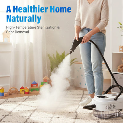 Hightemp Steam Cleaner 105C Steam, 15S Heatup. Kills 99.9 Germs, No Chemicals. 6 Levels, Large 1100Ml Tank. Multisurface Magic