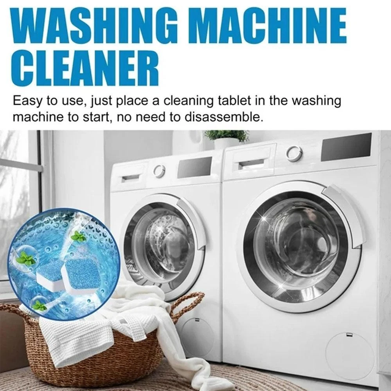 Active Oxygen Washing Machine Cleaner Tablets 12 Pack Eliminates Mouldy Smells & Dissolves Grime For All Washer Types