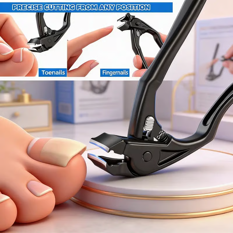 Perfect Curved Design Stainless Steel Nail Clipper Effortless Grip For Seniors 50