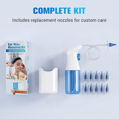Safe & Gentle Ear Wax Removal Kit 4X Water Volume, 5 Streams For Effective Cleaning