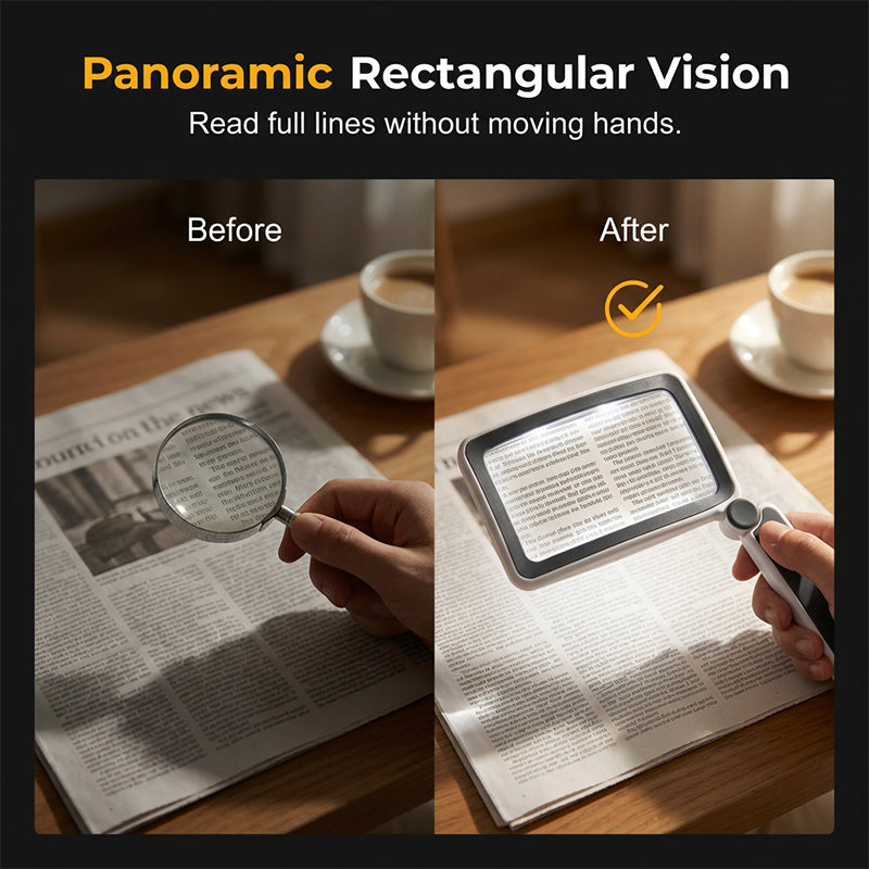 Folding Handheld Magnifying Glass With Light For Reading