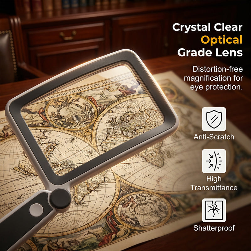 Folding Handheld Magnifying Glass With Light For Reading