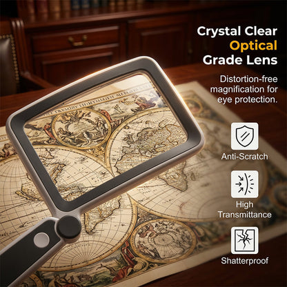 Folding Handheld Magnifying Glass With Light For Reading