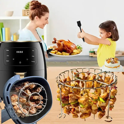 Stainless Steel Round Oven Grill With Skewer