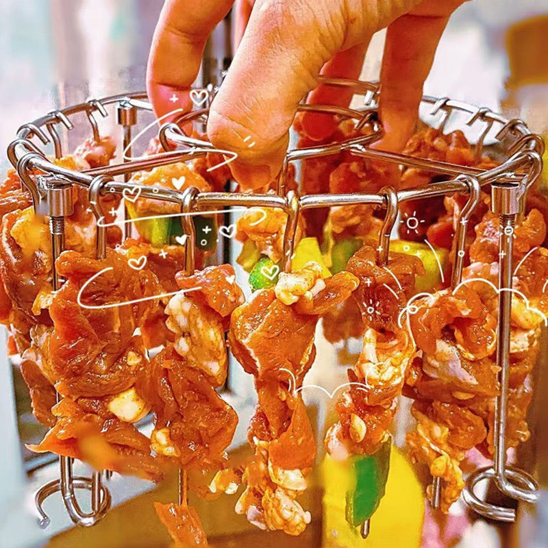 Stainless Steel Round Oven Grill With Skewer