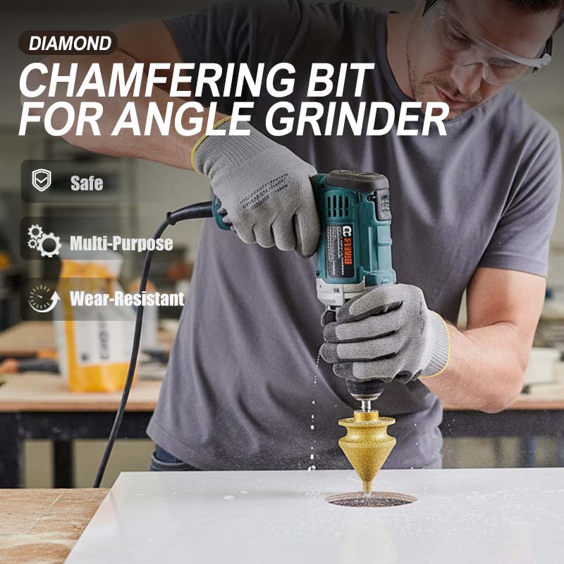 Diamond Chamfering Bit For Grinder Multi Function, Brazed Diamond, Universal Fit
