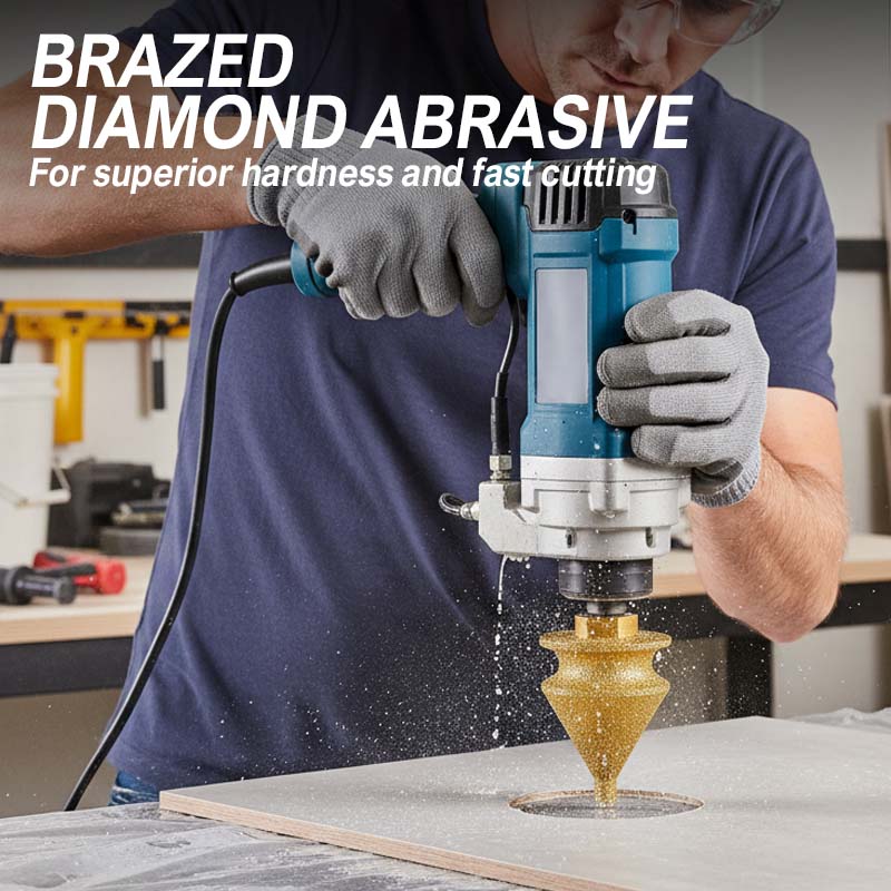 Diamond Chamfering Bit For Grinder Multi Function, Brazed Diamond, Universal Fit