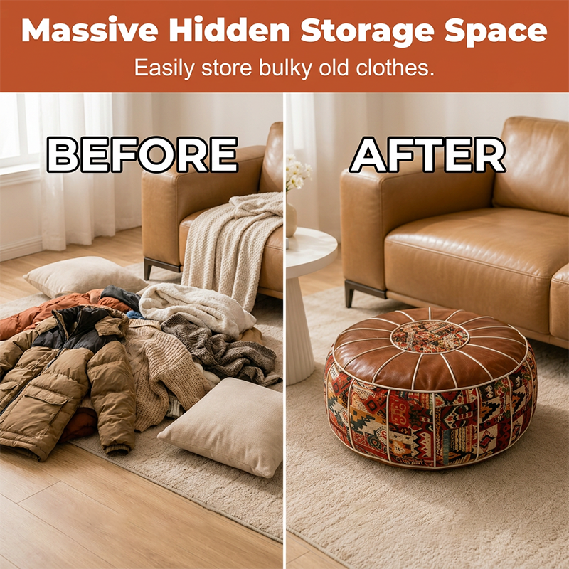 S Multifunctional Storage Ottoman Pouf