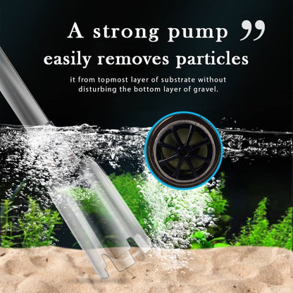 Electric Aquarium Gravel Cleaner Batterypowered, No Manual Pumping. Adjustable Tube Length Fits Small To Large Tanks. Clean Gravel & Change Water With Ease