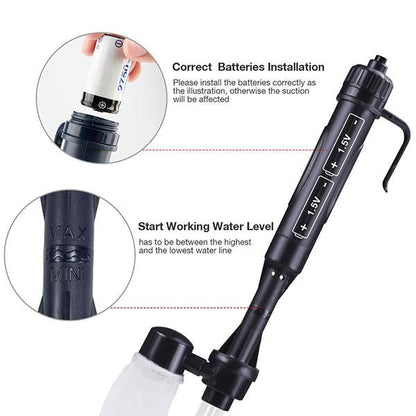 Electric Aquarium Gravel Cleaner Batterypowered, No Manual Pumping. Adjustable Tube Length Fits Small To Large Tanks. Clean Gravel & Change Water With Ease
