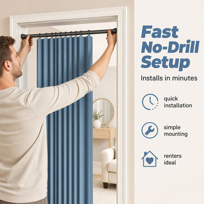 No Drill Magnetic Accordion Door Curtain