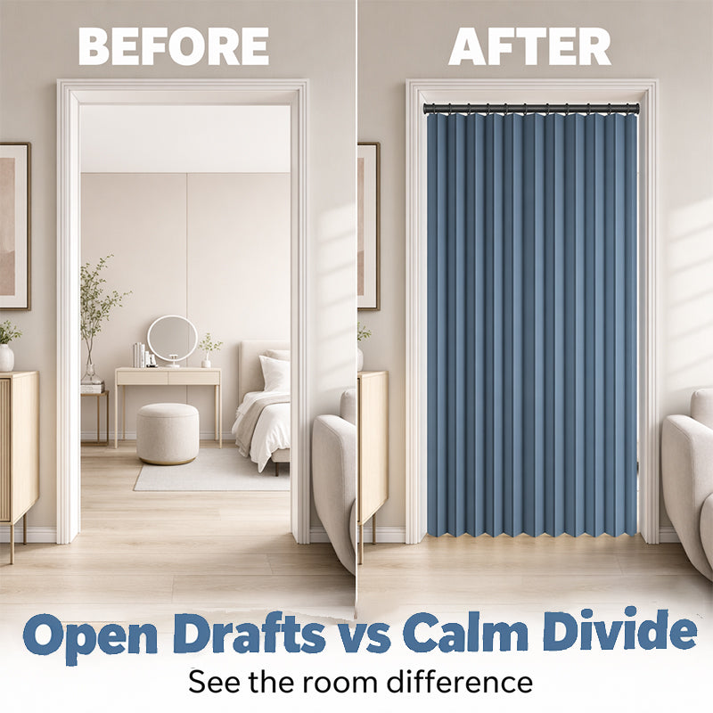 No Drill Magnetic Accordion Door Curtain