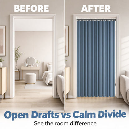 No Drill Magnetic Accordion Door Curtain