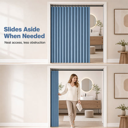No Drill Magnetic Accordion Door Curtain