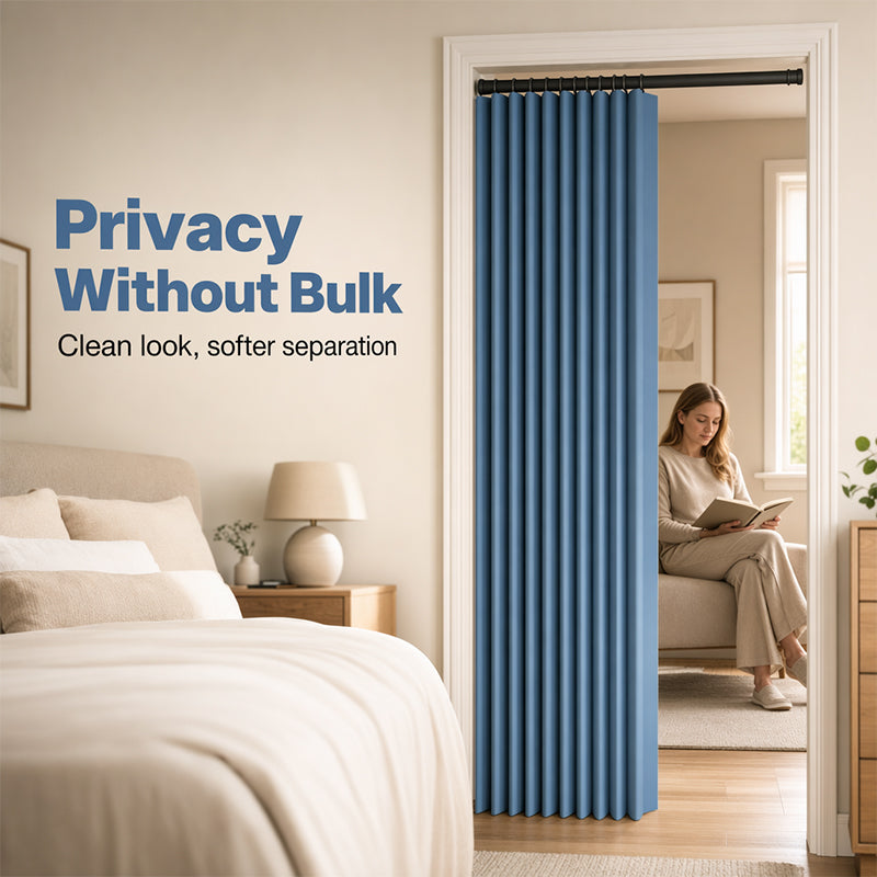 No Drill Magnetic Accordion Door Curtain