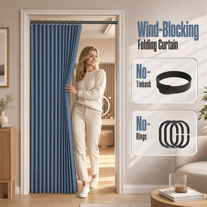 No Drill Magnetic Accordion Door Curtain