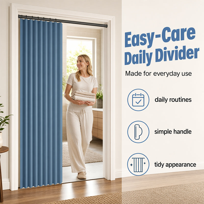 No Drill Magnetic Accordion Door Curtain