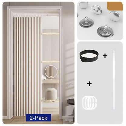No Drill Magnetic Accordion Door Curtain