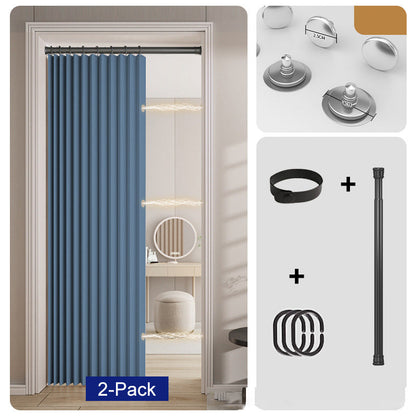 No Drill Magnetic Accordion Door Curtain