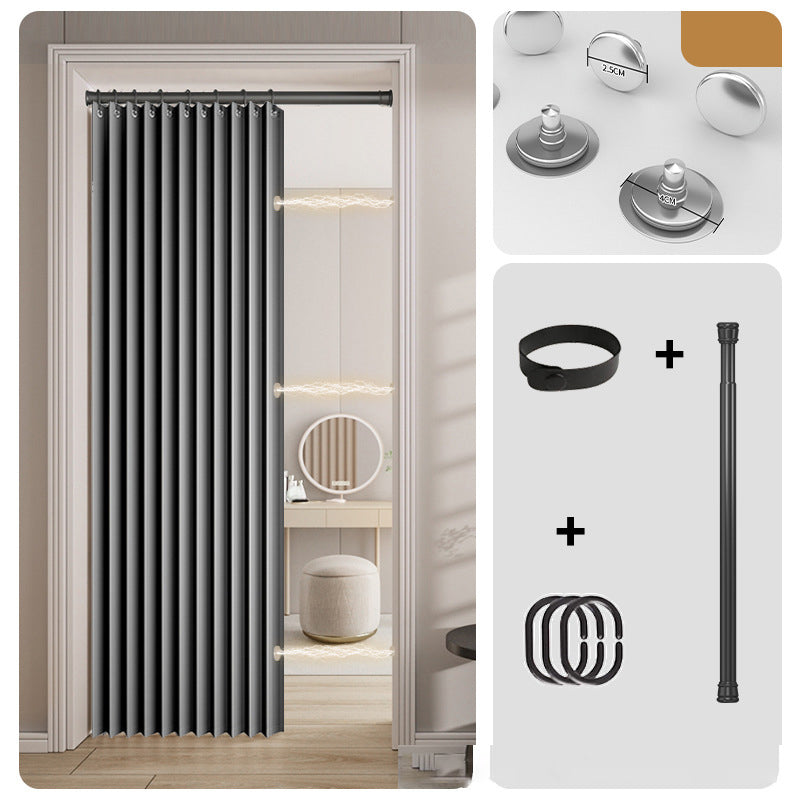 No Drill Magnetic Accordion Door Curtain