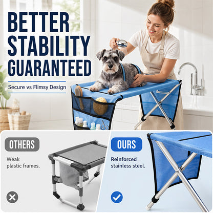 2 In 1 Foldable Pet Grooming Bed Grooming Table Cosy Bed In One Portable, Easy To Clean & Perfect For Home & Travel