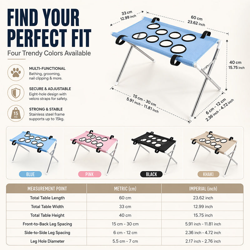 2 In 1 Foldable Pet Grooming Bed Grooming Table Cosy Bed In One Portable, Easy To Clean & Perfect For Home & Travel