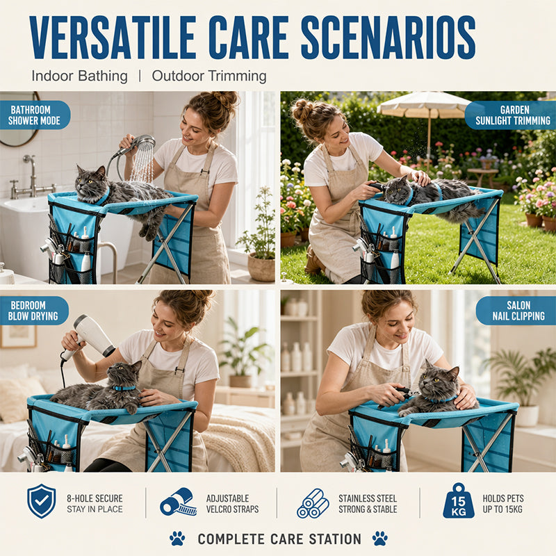 2 In 1 Foldable Pet Grooming Bed Grooming Table Cosy Bed In One Portable, Easy To Clean & Perfect For Home & Travel