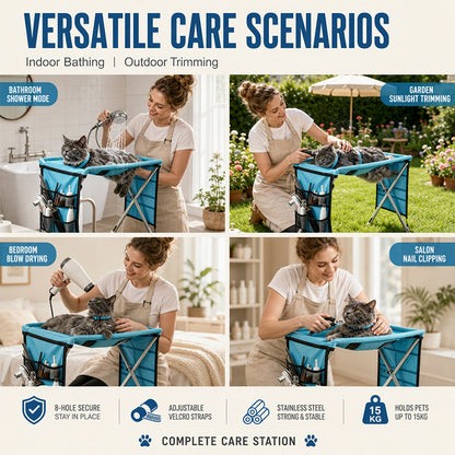 2 In 1 Foldable Pet Grooming Bed Grooming Table Cosy Bed In One Portable, Easy To Clean & Perfect For Home & Travel