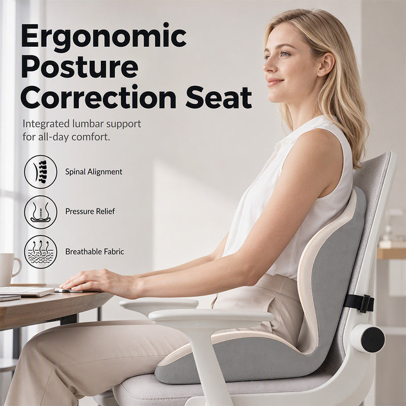 Only 19.99 Ergonomic Memory Foam Seat Cushion With Back Support Stay Comfortable All Day, Perfect For Office, Car & Home