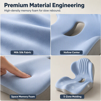Only 19.99 Ergonomic Memory Foam Seat Cushion With Back Support Stay Comfortable All Day, Perfect For Office, Car & Home