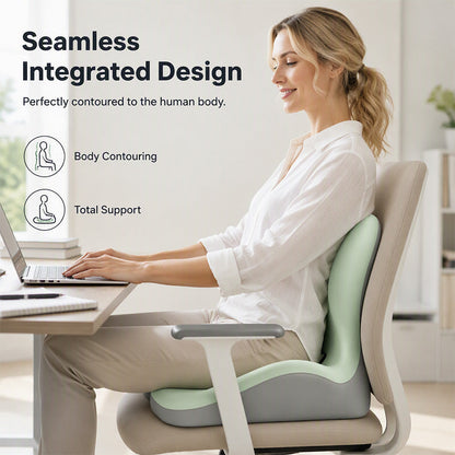 Only 19.99 Ergonomic Memory Foam Seat Cushion With Back Support Stay Comfortable All Day, Perfect For Office, Car & Home