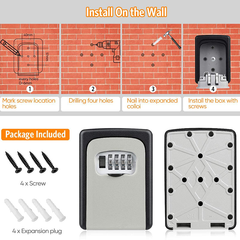 Save 50 Wallmounted Key Lock Box Secure, Sturdy & Easy Access
